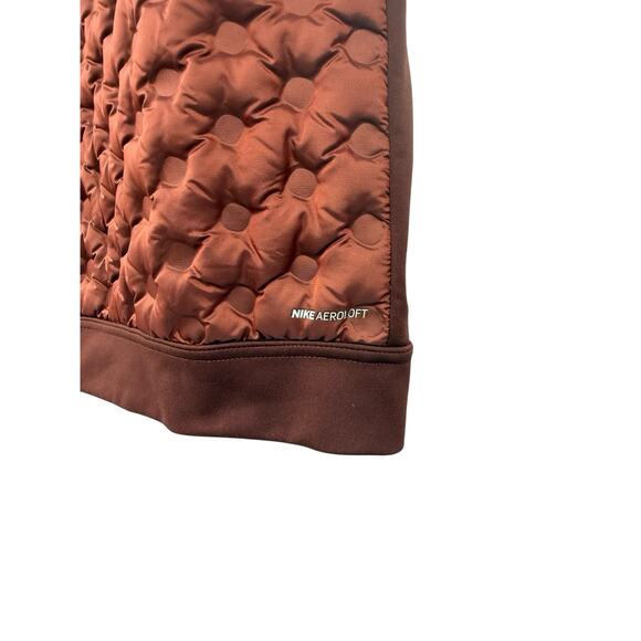 Nike Aeroloft Gilet Womens Medium Brick Red Down Fill Running Vest Body Warmer - Picture 5 of 7